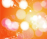 Orange Background with swirly Bubbl